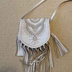 Boho White Fringe Crossbody Purse
